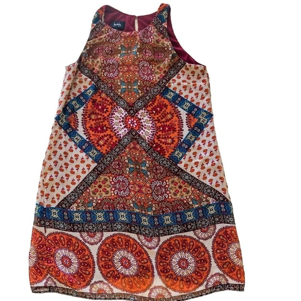 By & By Boho Moroccan Knot Sleeveless‎ Sheath Mini Dress Size M